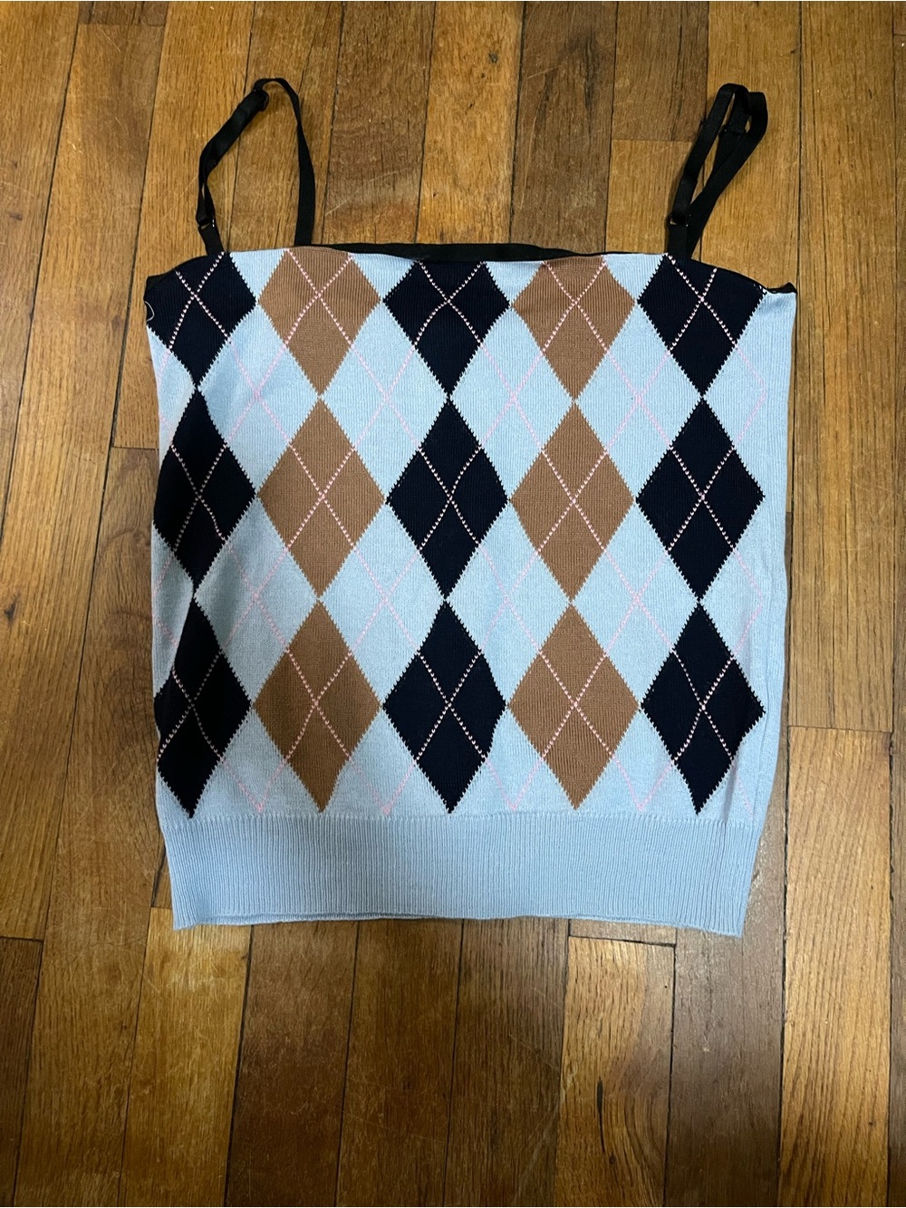 Dolce & Gabbana Y2K knitted argyle camisole